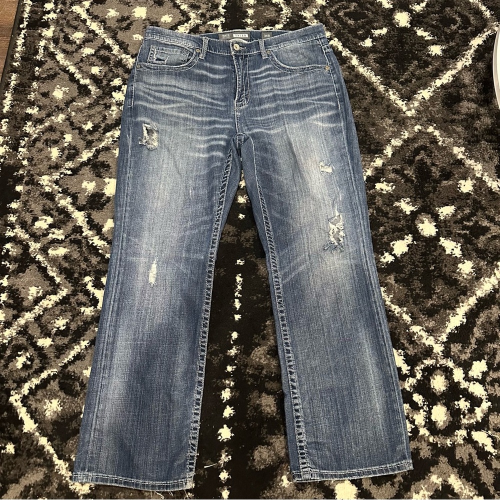 BKE Tyler Stretch Bootleg Distressed Jeans 36R (36x31)